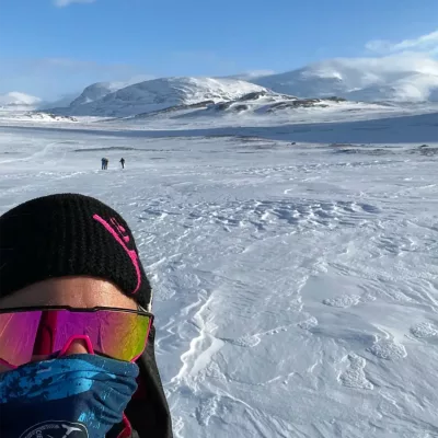 selfie neige laponie